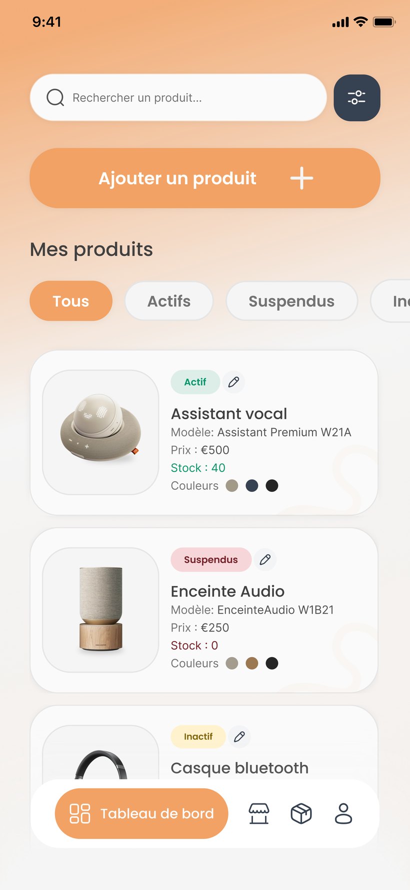 Tableau de bord vendeur TicketMarket