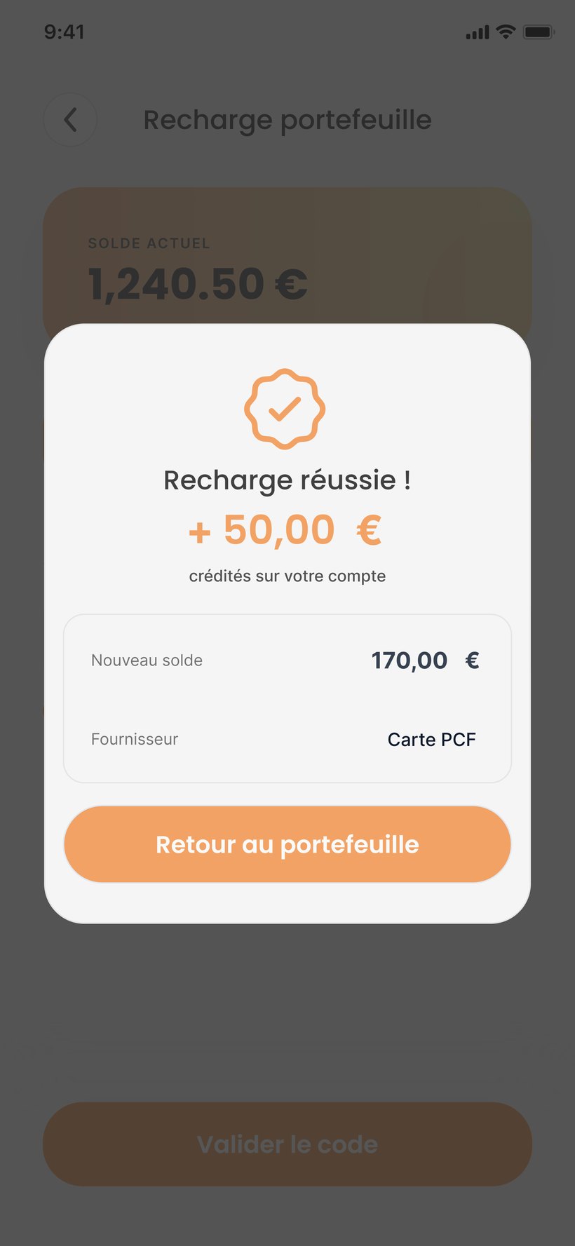 Portefeuille / recharge TicketMarket